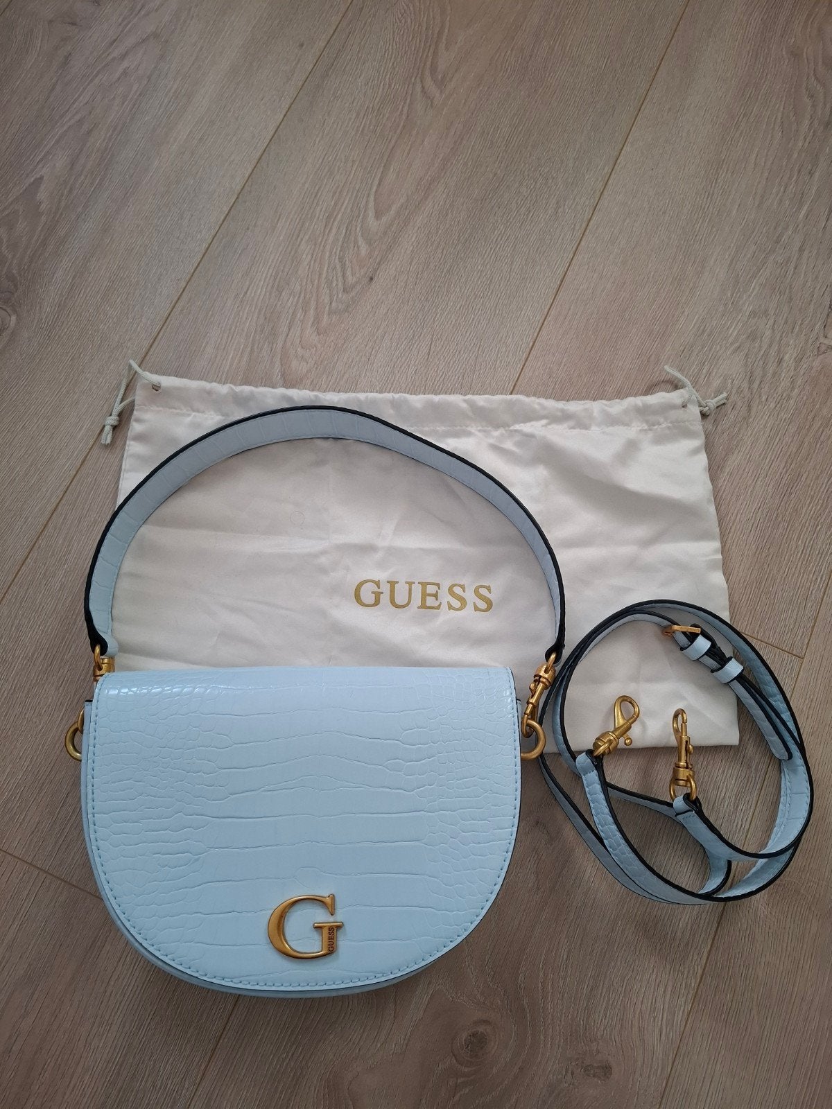 Nieuwe Guess Croco Tas - Ongebruikt met Dustbag, Ophalen of Verzenden, Nieuw, Blauw, Schoudertasje