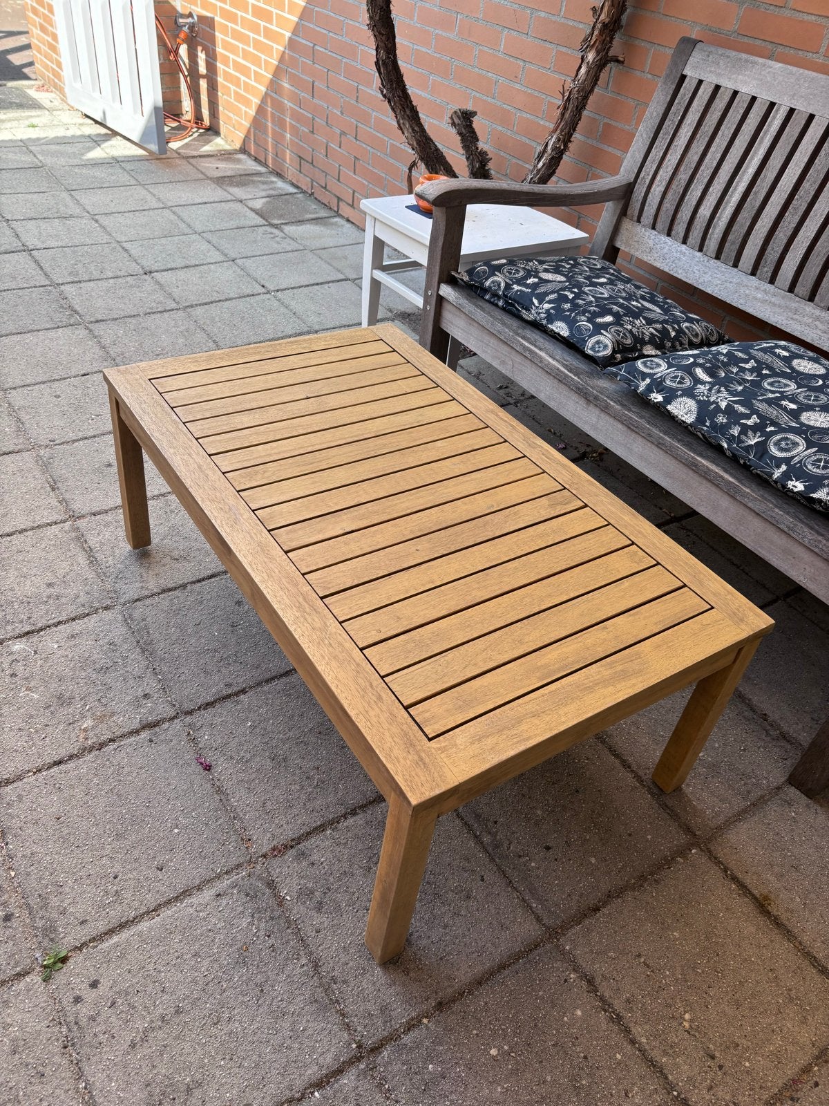 Alinéa acaciahouten lage Buitentafel - 100x60x38,5 cm, Ophalen, Gebruikt, Rechthoekig, Hout