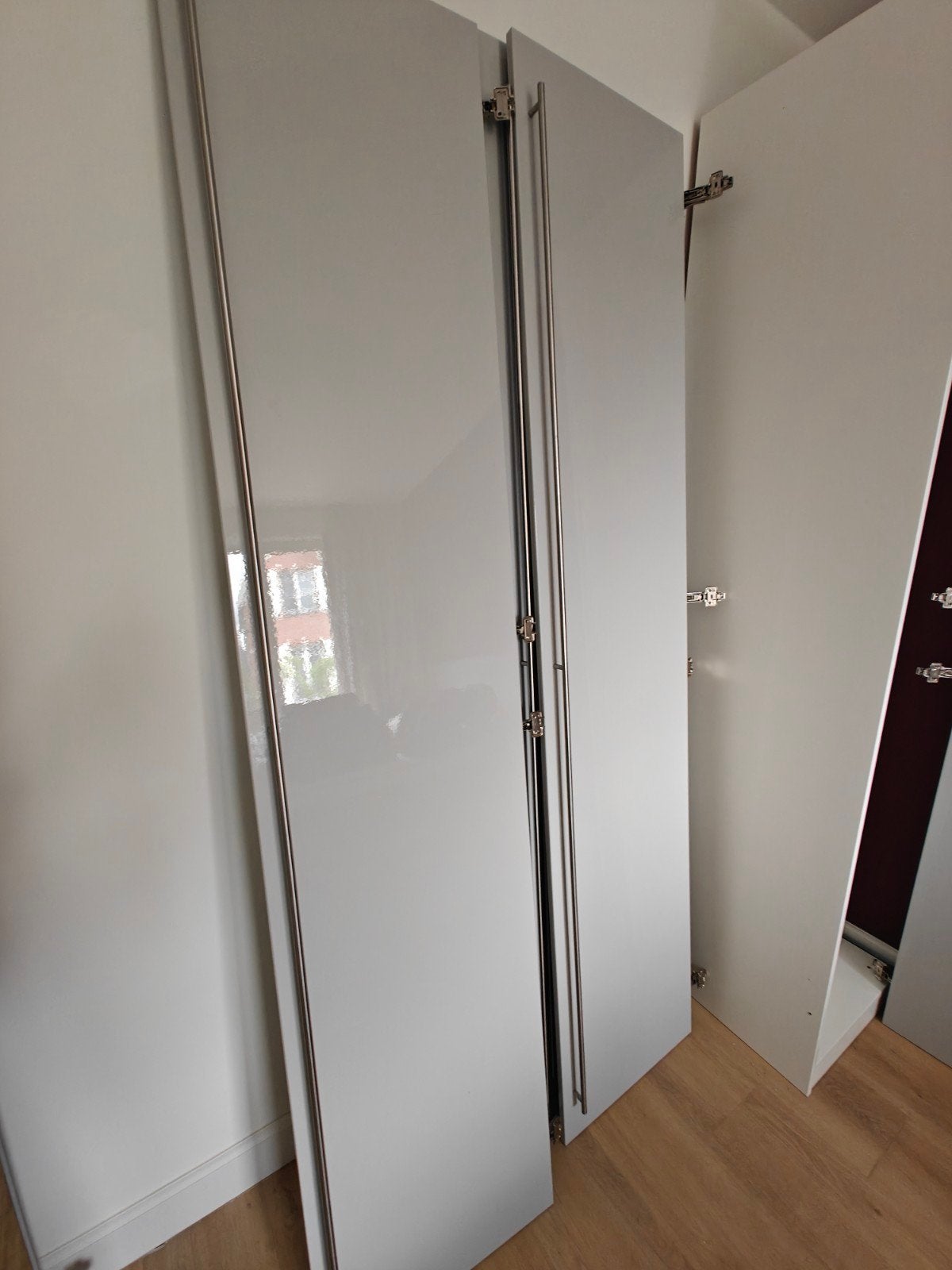 IKEA Pax grijze glanzende kastdeuren, Ophalen, Minder dan 50 cm, Gebruikt, 200 cm of meer