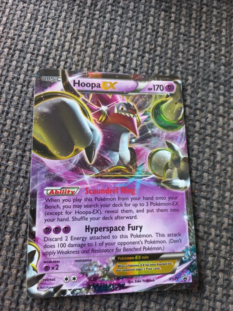 Hoopa ex, Hobby en Vrije tijd, Verzamelkaartspellen | Pokémon, Ophalen of Verzenden, Zo goed als nieuw, Losse kaart, Foil