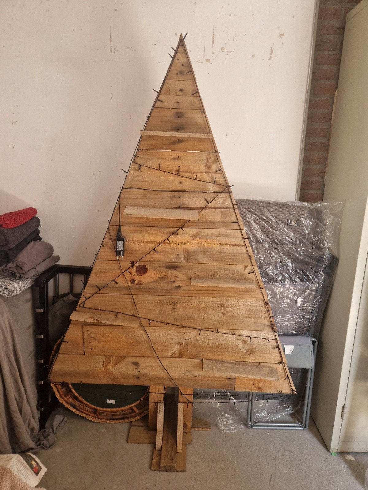 houten kerstboom, Ophalen