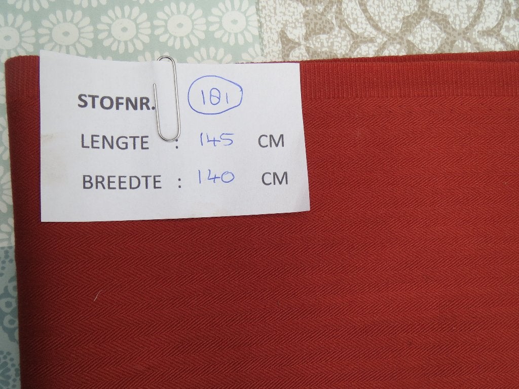 Lap stof steenbruin voor o.a. het maken van een rok of broek, 120 cm of meer, Nieuw, Ophalen of Verzenden, Katoen