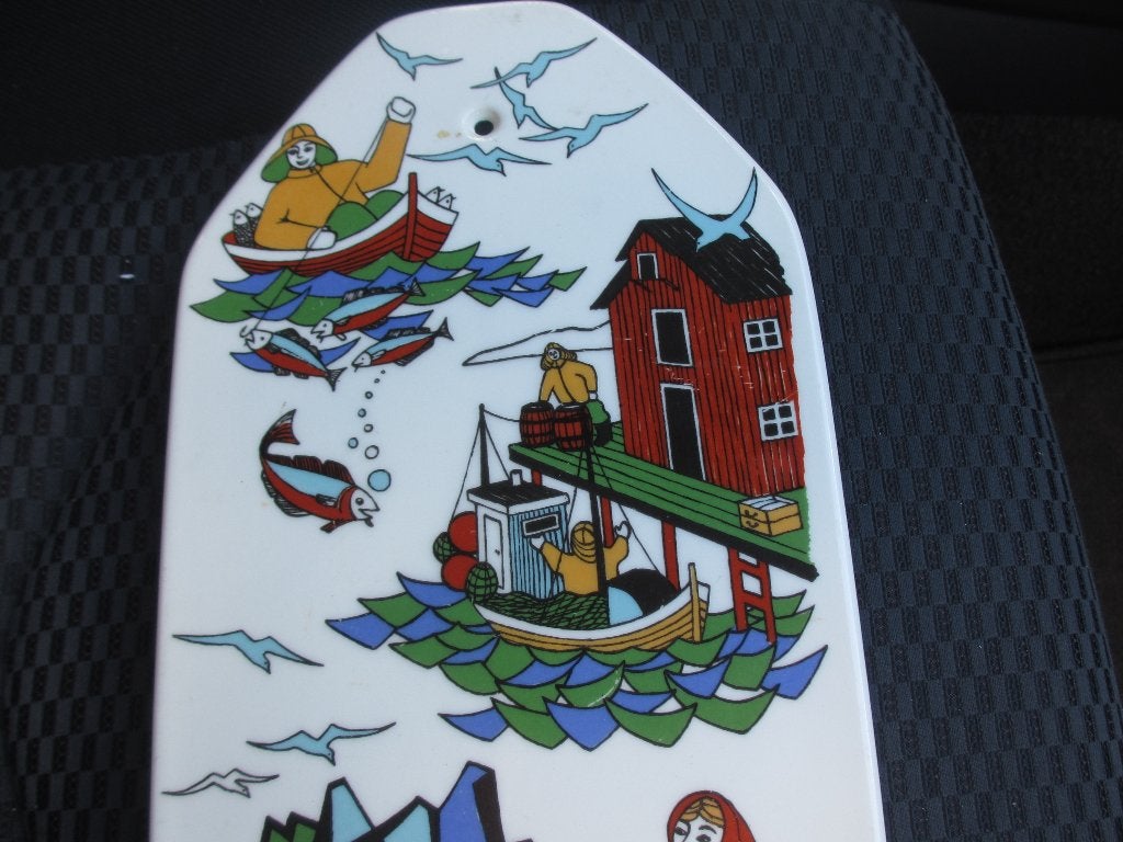 Figgjo Torskefiske grote kaasplank Gerd design Noorwegen '60, Antiek en Kunst, Ophalen of Verzenden