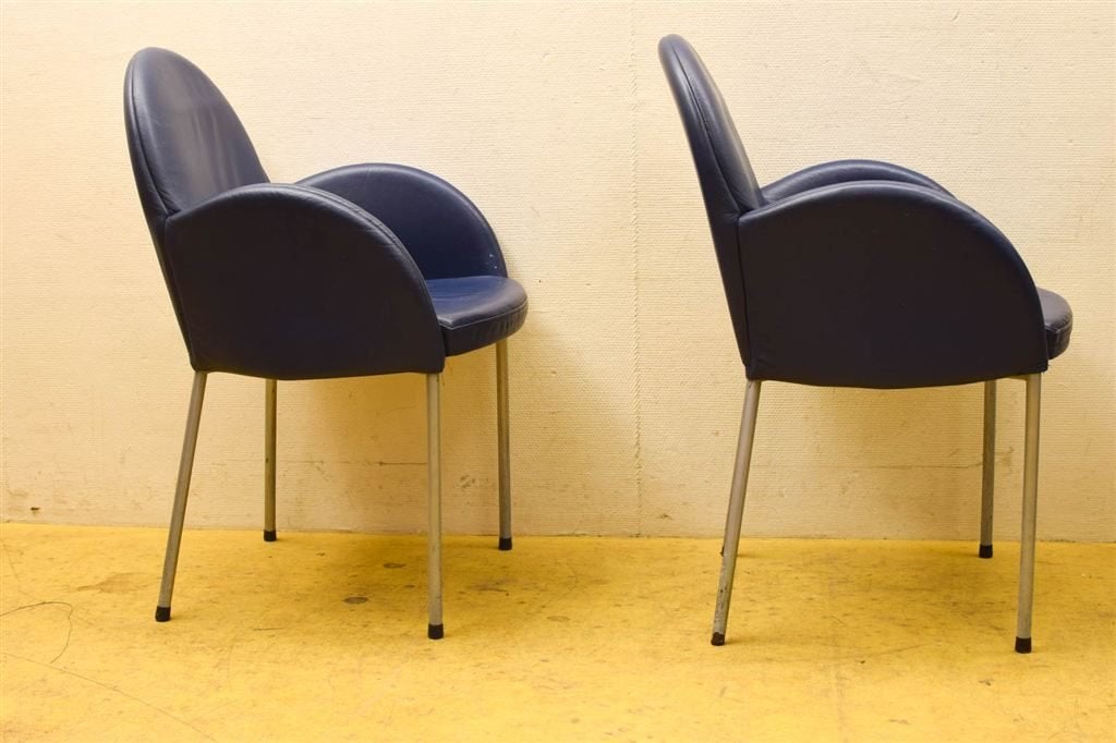 2 stuks stoelen 47814, Ophalen of Verzenden, Gebruikt, Blauw, Vijf, Zes of meer stoelen