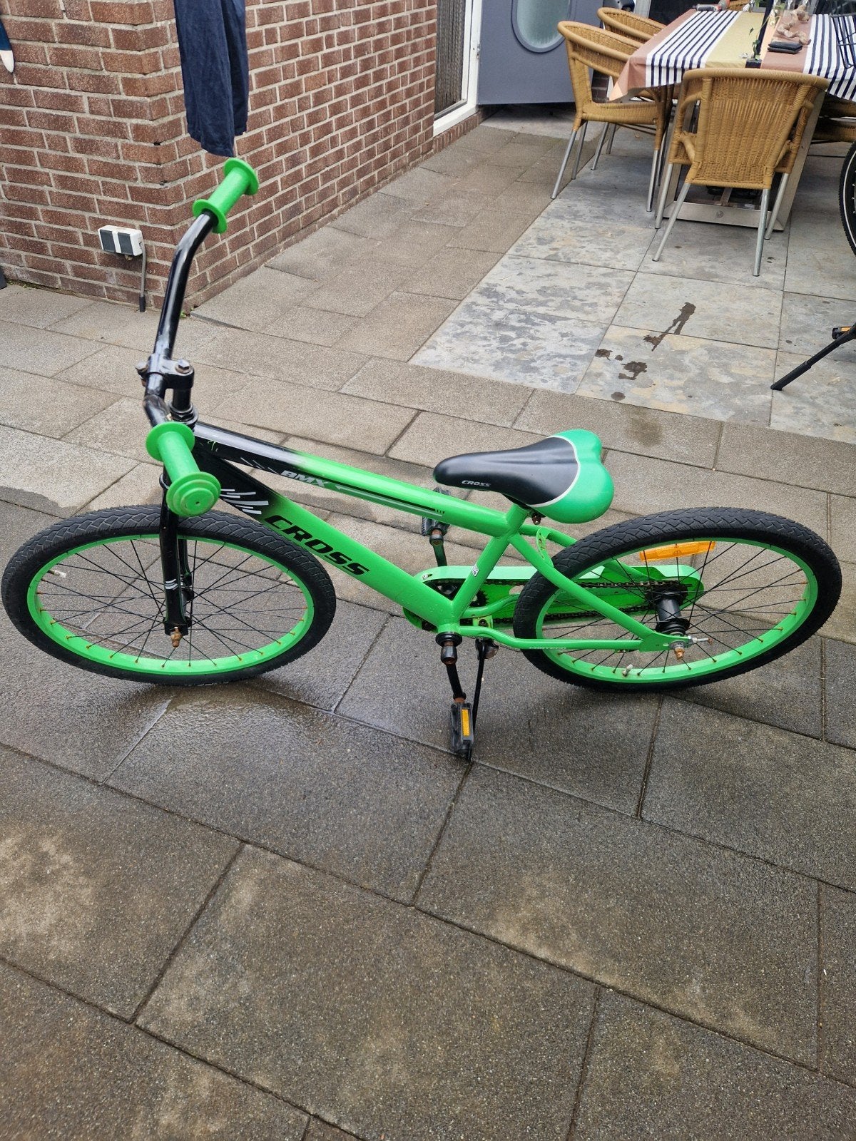 Cross BMX Fiets - Groen/Zwart, Ophalen, Terugtraprem, Staal, Cross
