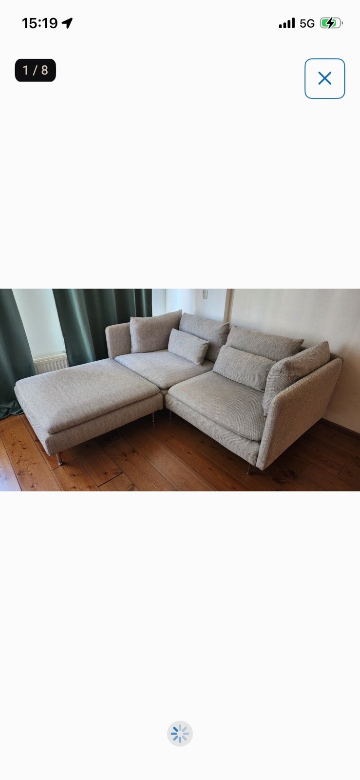 Soderhamn bank - zo goed als nieuw - grijs/beige, Ophalen, Zo goed als nieuw