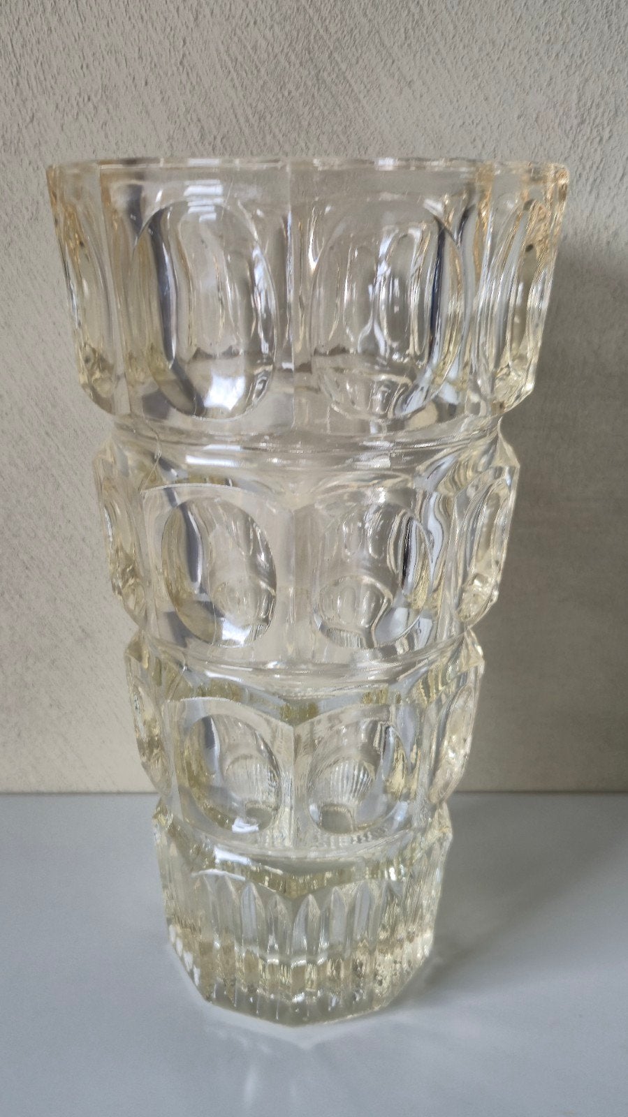 Vintage vaas persglas (loodkristal), Tsjechoslowakije 1963, Ophalen of Verzenden