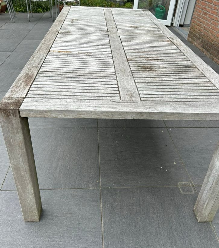 Teakhouten tuintafel gratis, Ophalen, Gebruikt, Rechthoekig, Teakhout