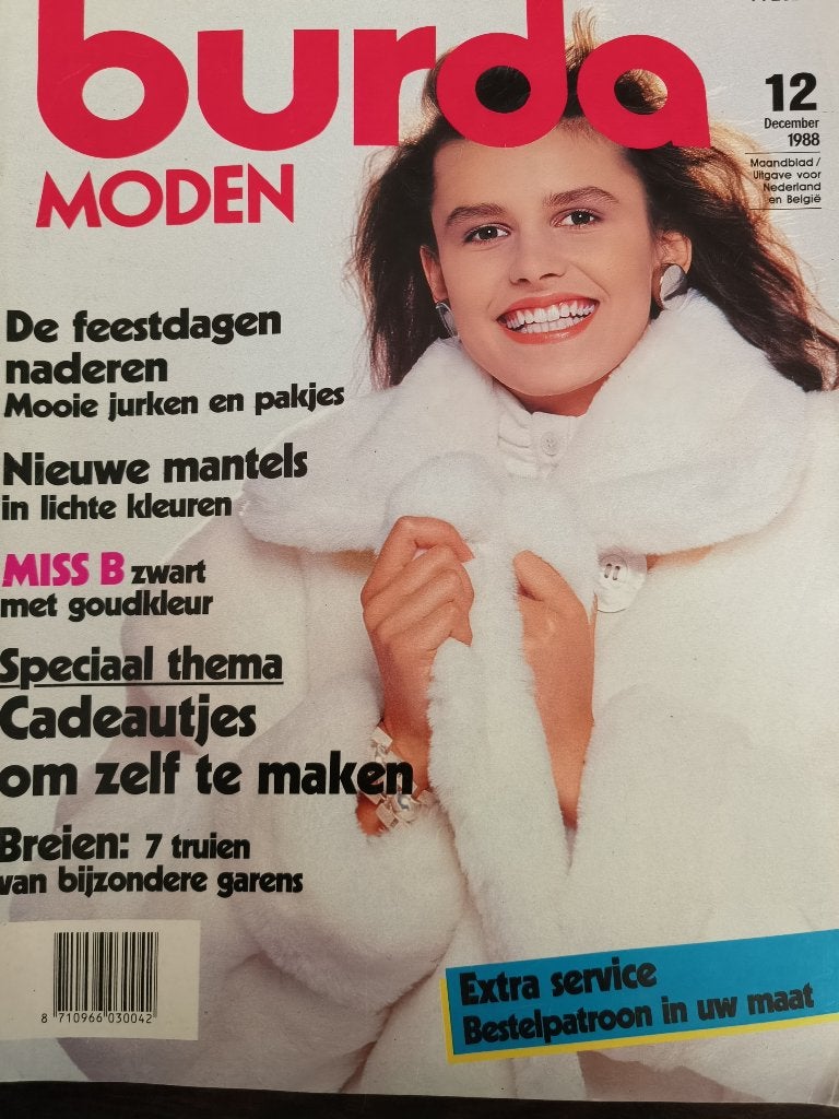 Burda december 1988 vintage patronen mode naaien, Ophalen of Verzenden, Zo goed als nieuw, Vrouw, Burda