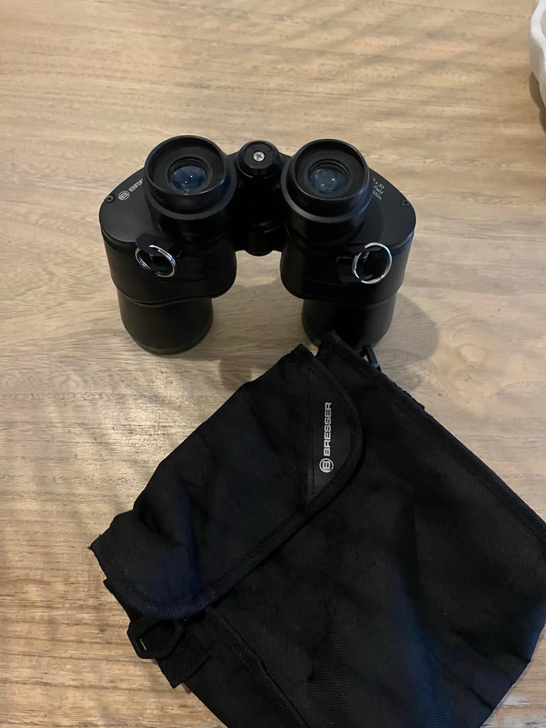 Bresser Verrekijker 10x50 met draagtas, Ophalen of Verzenden, Gebruikt