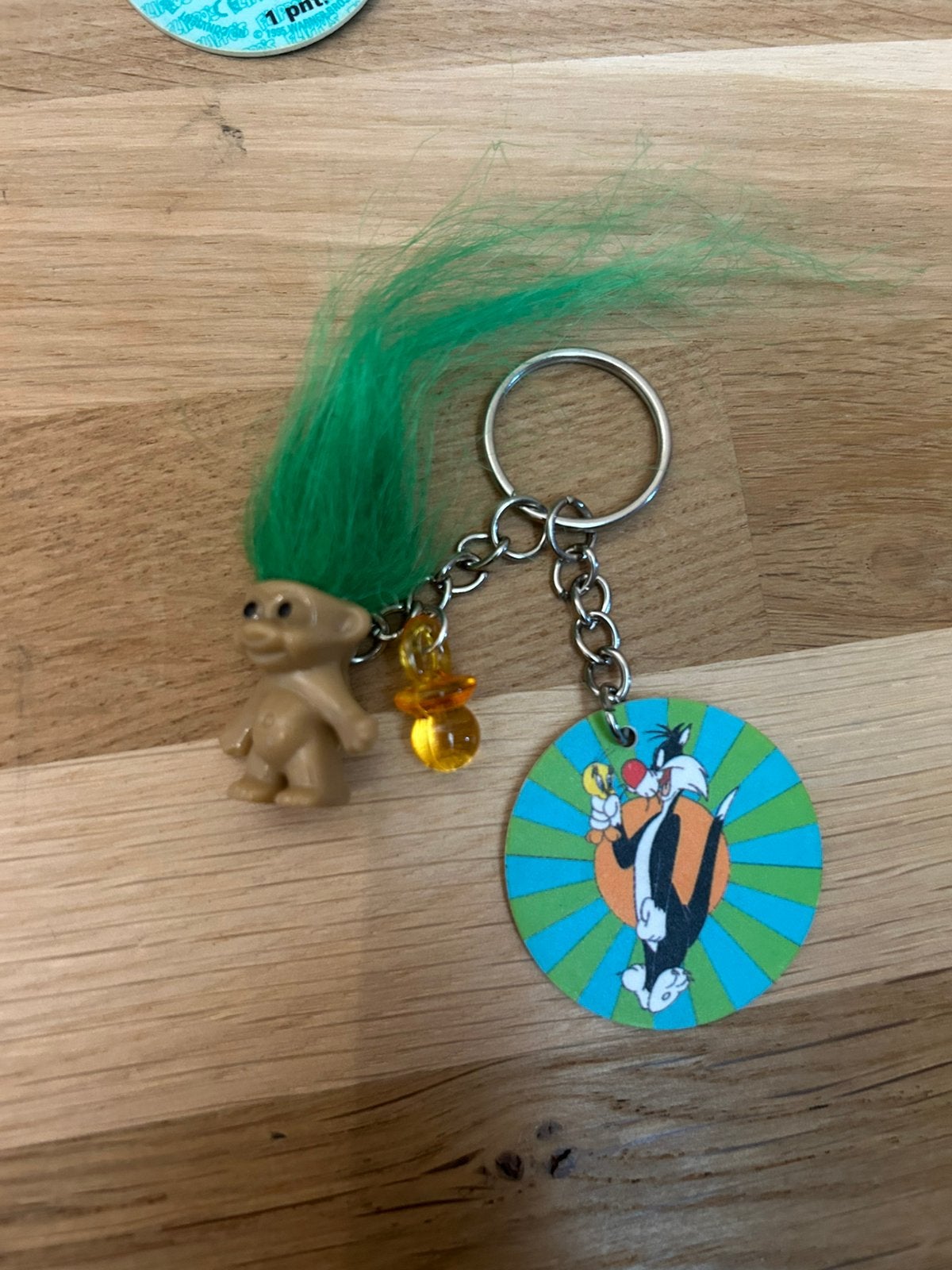 Vintage 90s sleutelhanger met flippo, trol en speentje, Ophalen of Verzenden, Zo goed als nieuw, Merk