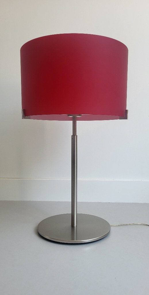 Prandina CPL T31 design tafellamp met rood glazen kap, Huis en Inrichting, Lampen | Tafellampen, Ophalen, Overige merken, E27 (groot)