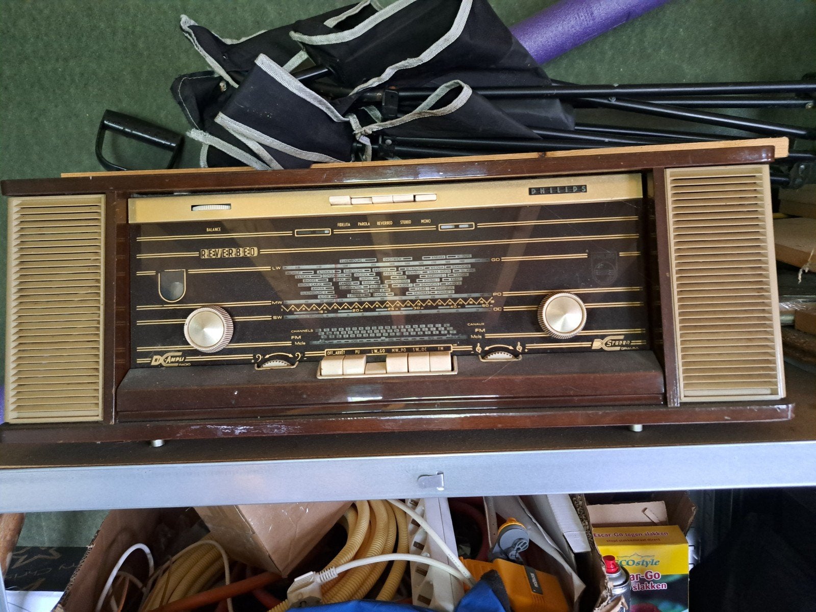 Vintage Philips buizenradio - Decoratief object, Audio, Tv en Foto, Radio's, Ophalen, Gebruikt, Radio