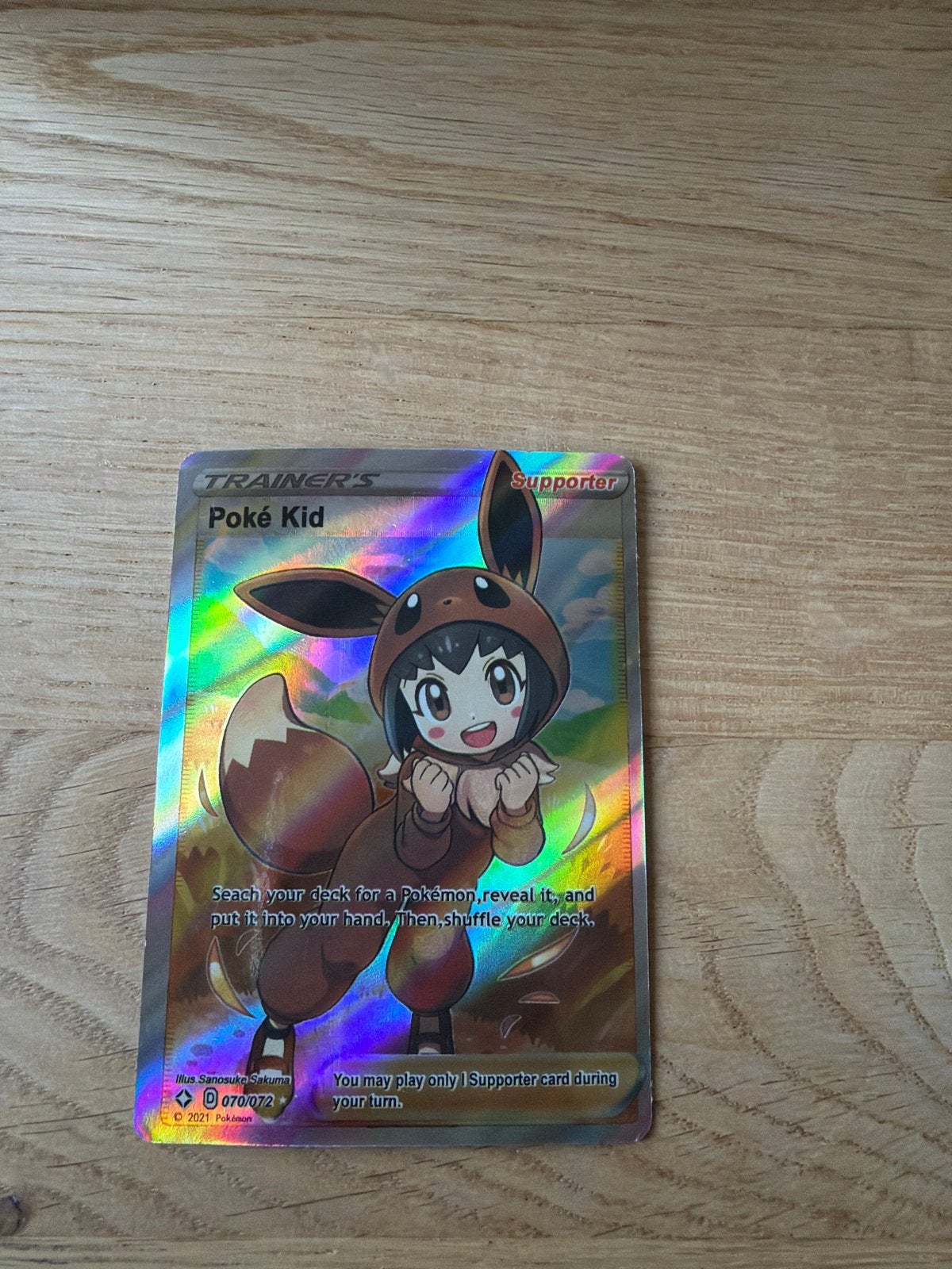 Pokémon TCG: Poke Kid Full Art Supporter Kaart (070/072), Ophalen of Verzenden, Zo goed als nieuw, Losse kaart, Foil