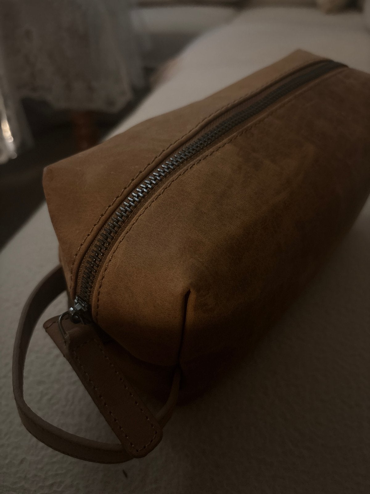Nieuwe leren toilettas/make-up tasje, Ophalen, Nieuw, Bruin, Heer of Dame