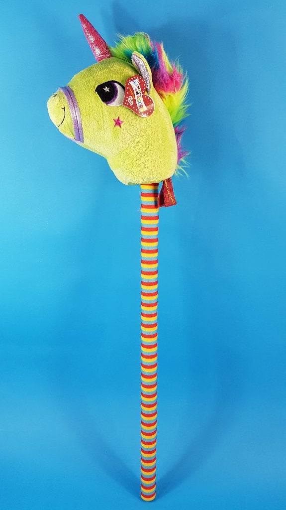 Eenhoorn regenboog stokpaard knuffel, groen, nieuw! 80cm 8C, Tweedehands verkoop, Tweedehands verkoop, Gebruikt, Overige typen