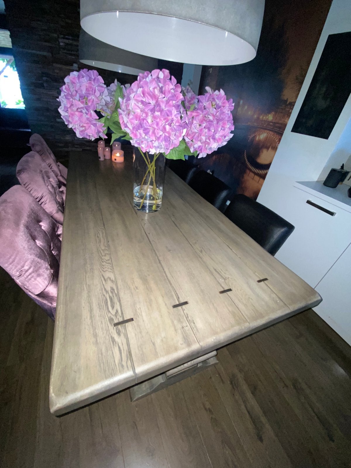 Kloostertafel Massief Eiken, Huis en Inrichting, Ophalen, Rechthoekig, 200 cm of meer