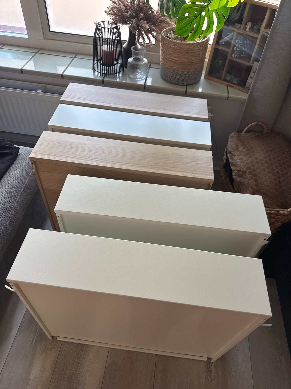 IKEA lades voor 75cm kast (3x wit, 2x hout), Huis en Inrichting, Kasten | Overige, Ophalen, Gebruikt