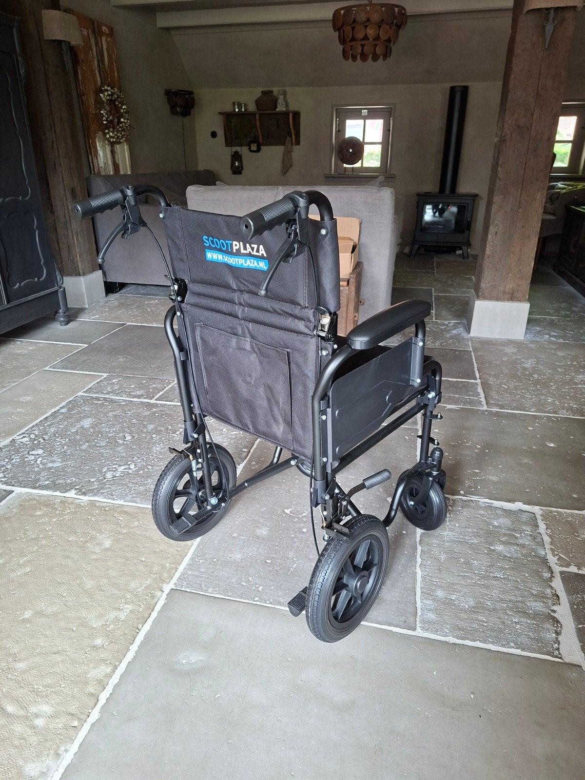 Nieuw opvouwbare rolstoel Plaza PL2 met lekvrije pu banden, Diversen, Rolstoelen, Ophalen, Inklapbaar, Duwrolstoel