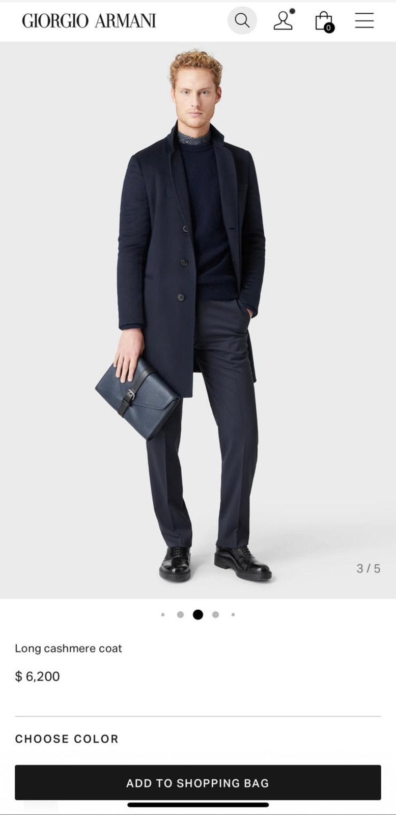 Giorgio Armani  Cashmere Coat, Kleding | Heren, Kostuums en Colberts, Ophalen of Verzenden, Zo goed als nieuw, Blauw