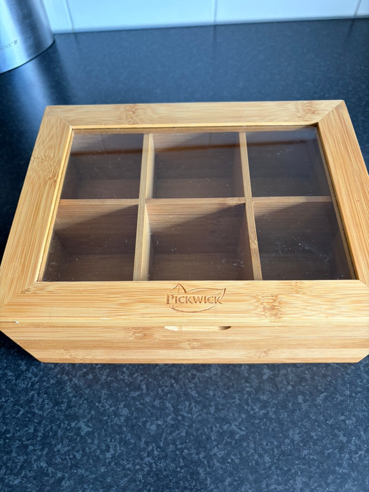 Nette Pickwick thee bewaar doos, Hout, Nieuw, Ophalen of Verzenden, Theedoos