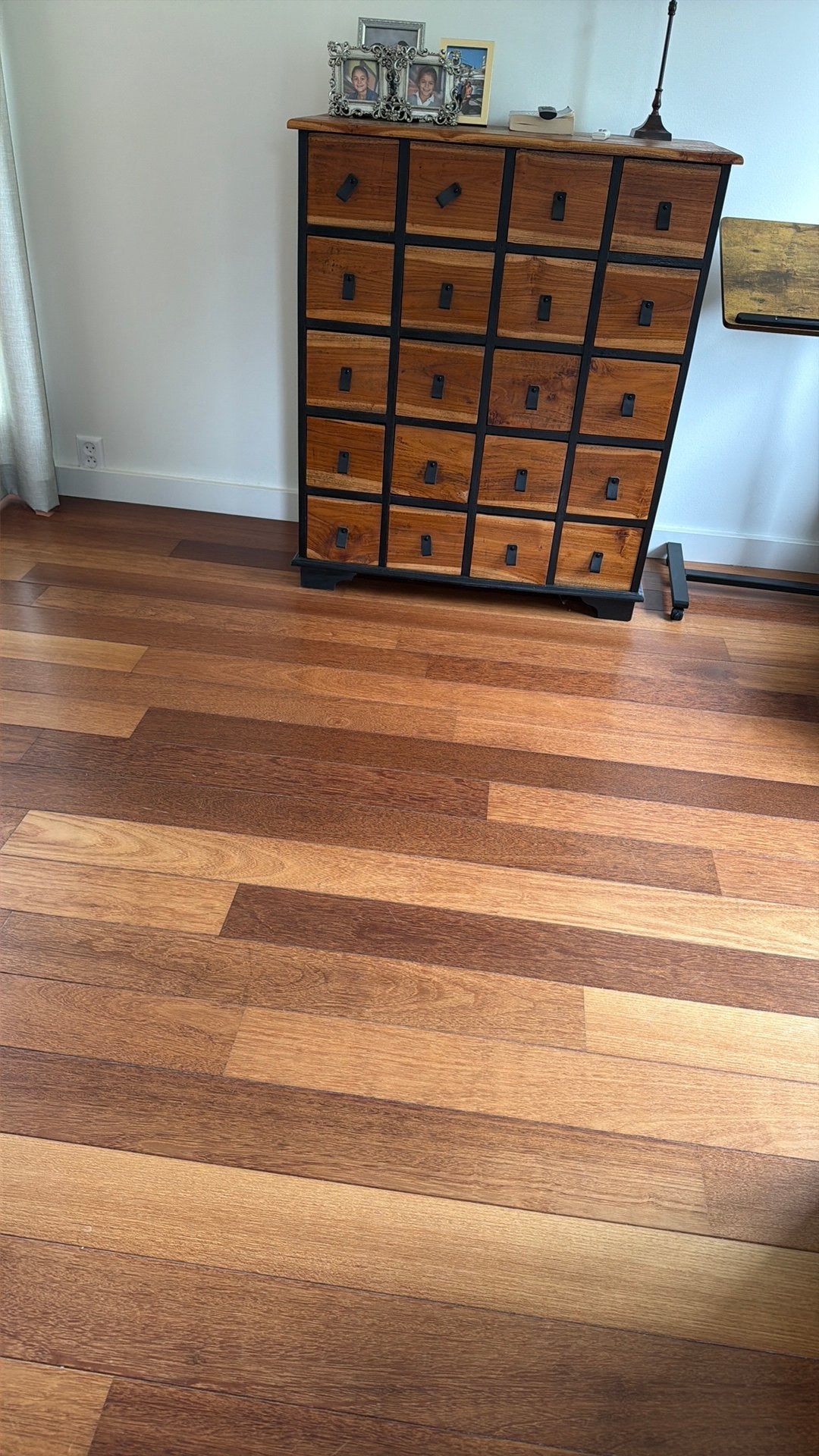 Kempas hardhouten vloer, Gebruikt, 50 tot 150 cm, 10 m² of meer, 10 tot 30 cm