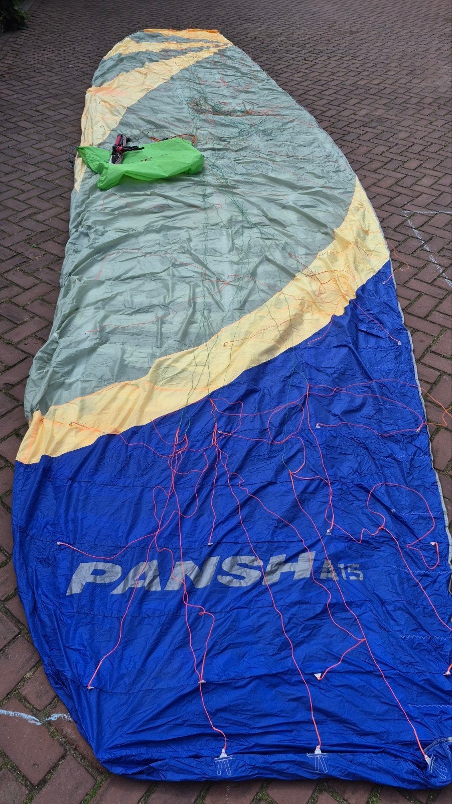 Pansh A15 15m foil kite inclusief bar, Geen board, Ophalen of Verzenden, Gebruikt