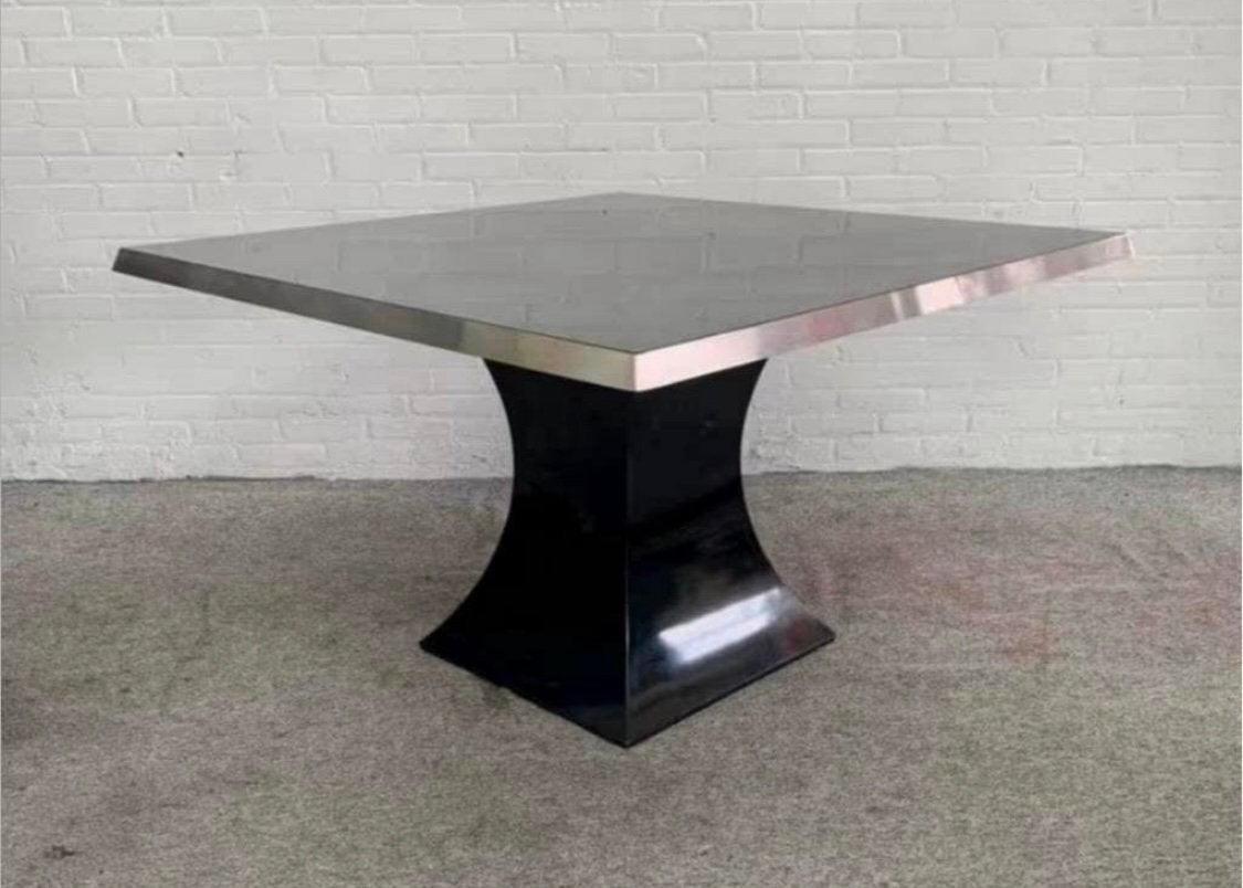 Tafel Willy Rizzo Belgo Chrom Hollywood Regency stijl 80s., Huis en Inrichting, Tafels | Eettafels, Ophalen of Verzenden
