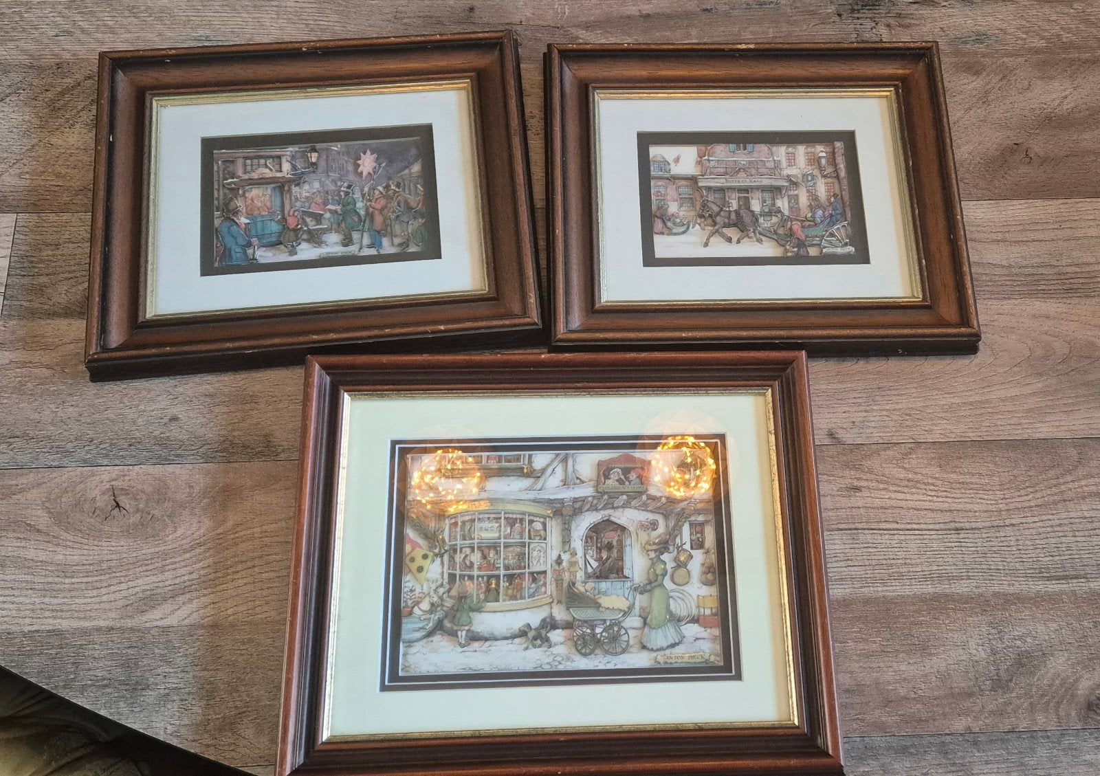 Set Anton Pieck 3D reliëfafbeeldingen -  APRO International, Gebruikt, Handgemaakt, 31 cm, 37 cm