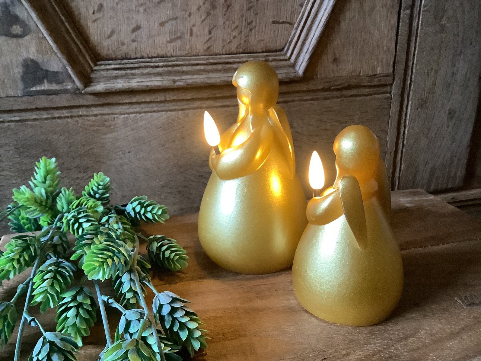 NIEUW set Countryfield led engel kaarsen goudkleurig, Ophalen of Verzenden, Nieuw