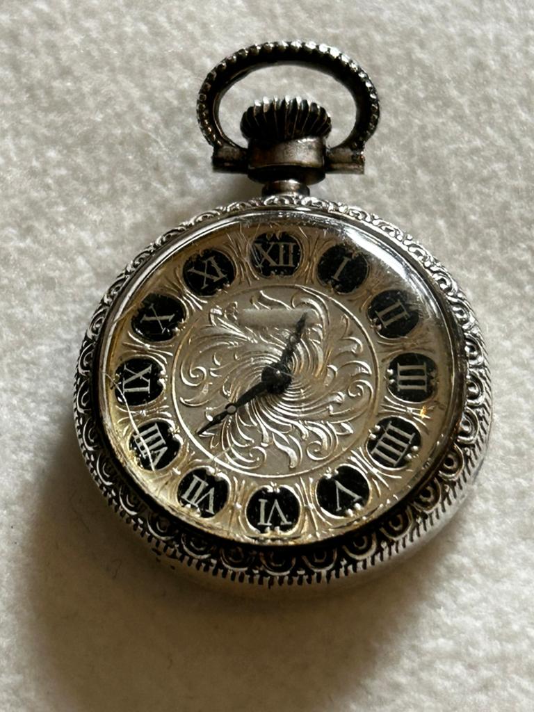 Mooi vintage zilveren zakhorloge voor aan ketting, Overige merken, Zakhorloge, Zilver, 1960 of later