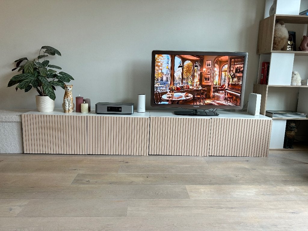 Besta tv meubel en 2 kastjes, Ophalen, Gebruikt, 200 cm of meer, Minder dan 100 cm