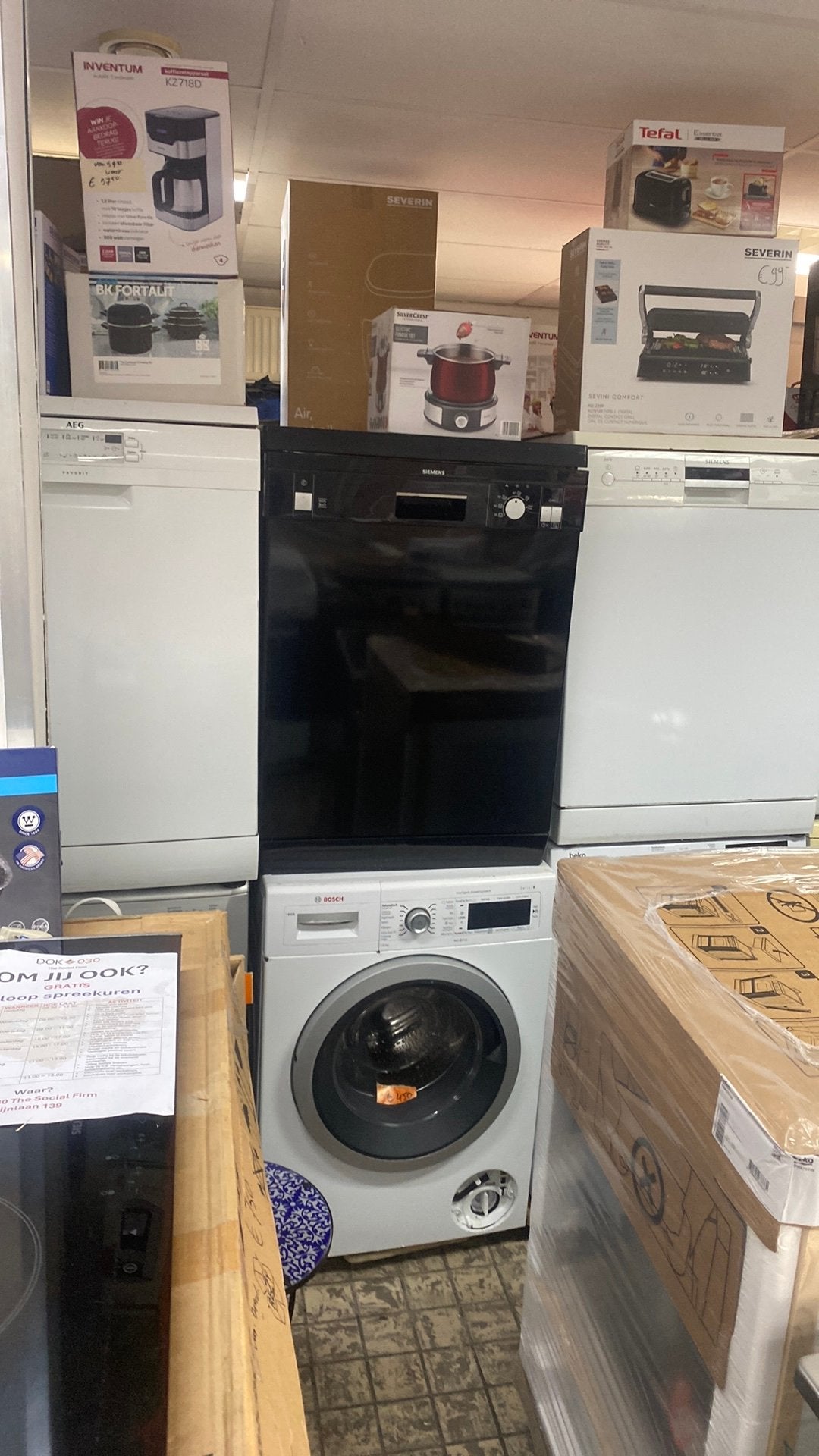 Vaatwasmachine Bosch zwart, Ophalen of Verzenden, Zo goed als nieuw, Zwart, Metaal