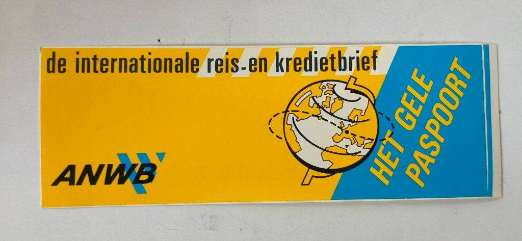 Sticker ANWB internationale reis en kredietbrief (2), Ophalen of Verzenden, Zo goed als nieuw, Bedrijf of Vereniging