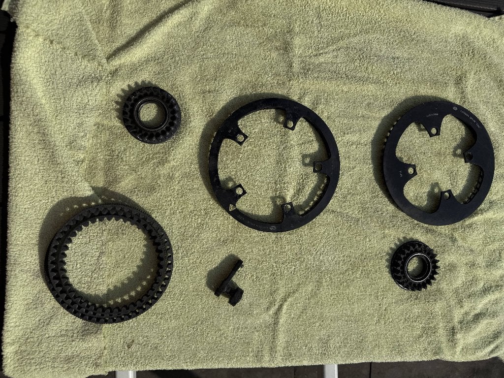 CDC riem tandwielen voor achter scrubber, Gebruikt, Mountainbike, Overige typen, Staal