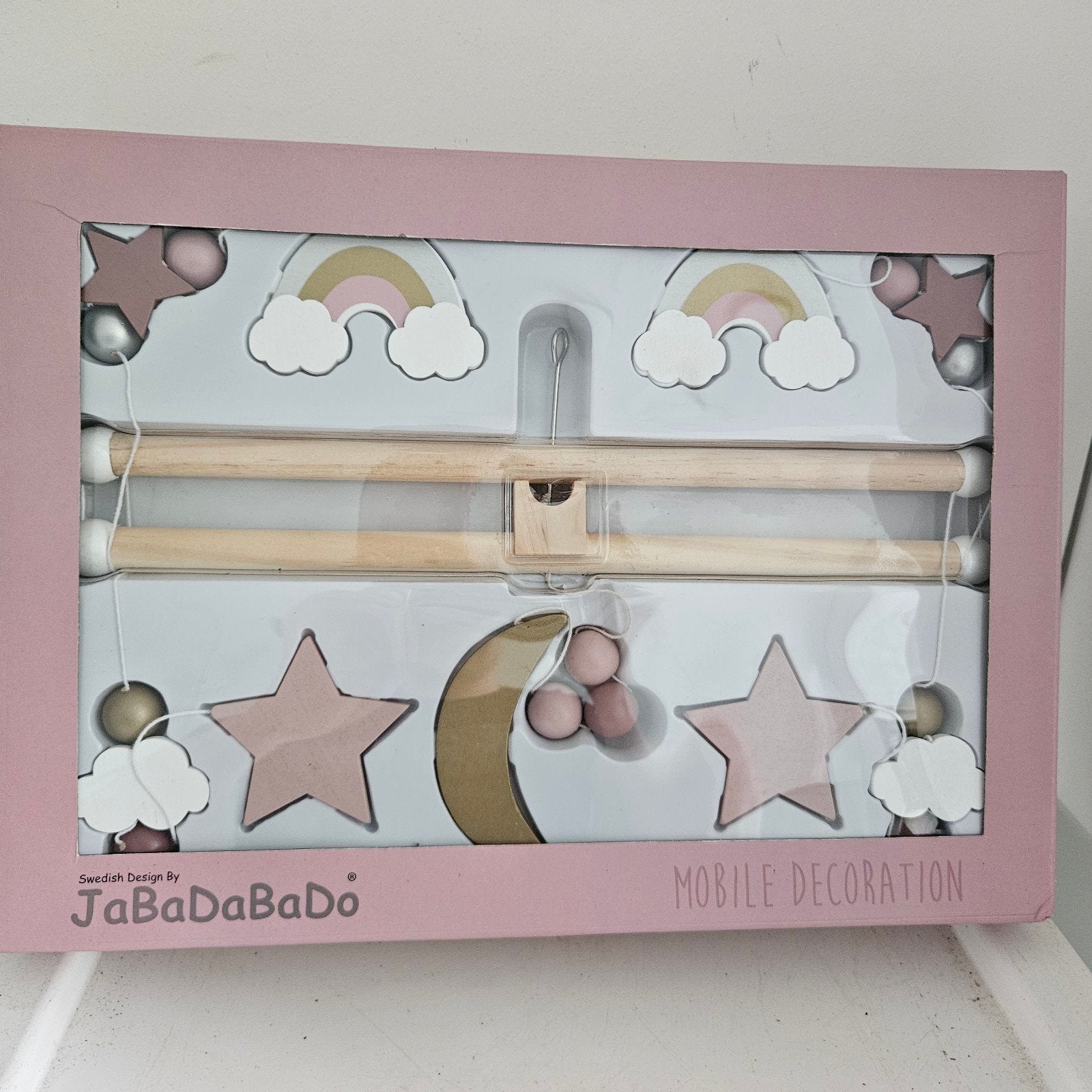 Jabadabado Mobiel Decoratie Regenboog Sterren Maan Roze, Ophalen of Verzenden, Nieuw