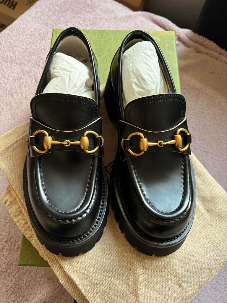 Gucci Horsebit Loafers Zwart Leer - Nieuw, Ophalen of Verzenden, Nieuw, Zwart, Instappers