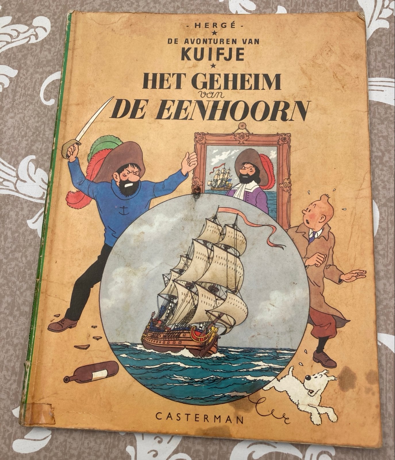 Kuifje - Het Geheim van de Eenhoorn (Casterman 1951), Eén stripboek, Ophalen of Verzenden, Gelezen
