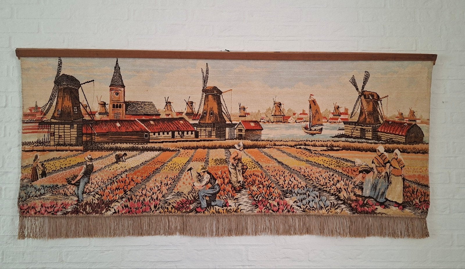 Vintage wandkleed Holland tafereel, Ophalen