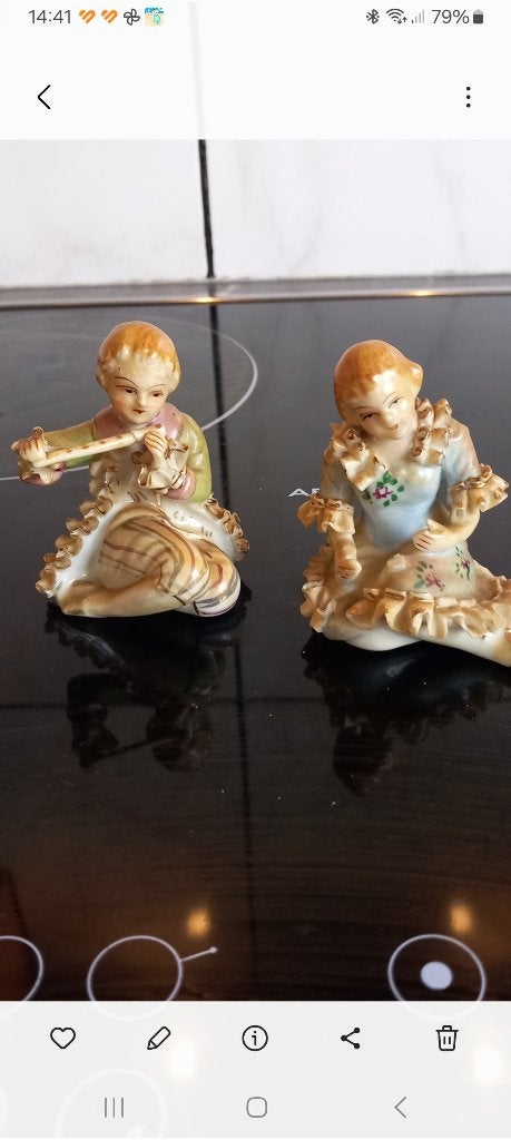 Vintage porseleinen beeldjes - Man en Vrouw, Ophalen of Verzenden, Gebruikt, Mens