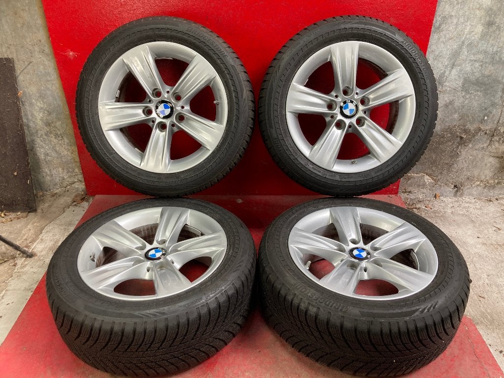 Winterbanden BMW 1 Serie 205/55R16 Bridgestone, Gebruikt, 16 inch, ., Banden en Velgen