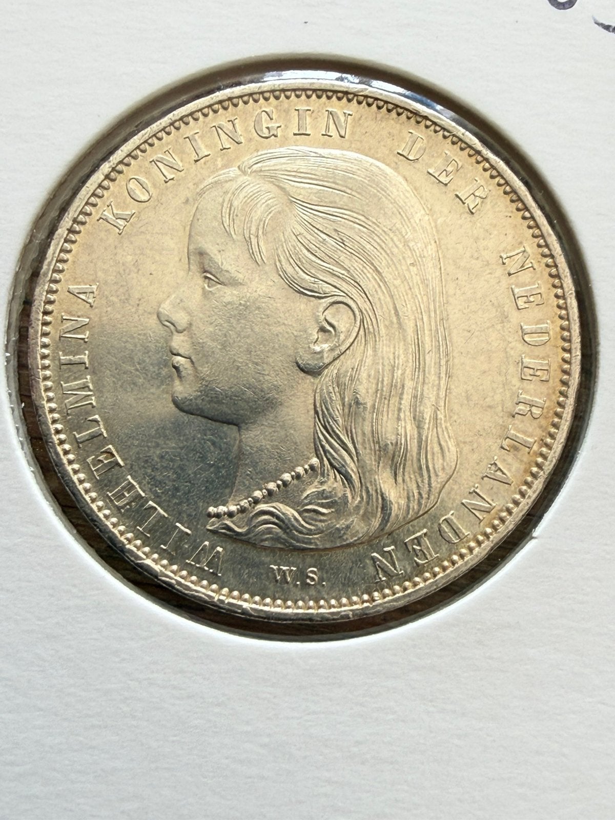 Topkwaliteit 1892 gulden Wilhelmina, 1 gulden, Zilver, Ophalen of Verzenden, Koningin Wilhelmina