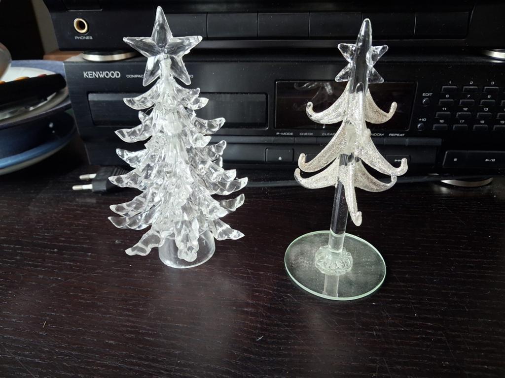 Glazen en kunststof kerstboompje, Diversen, Kerst, Ophalen of Verzenden