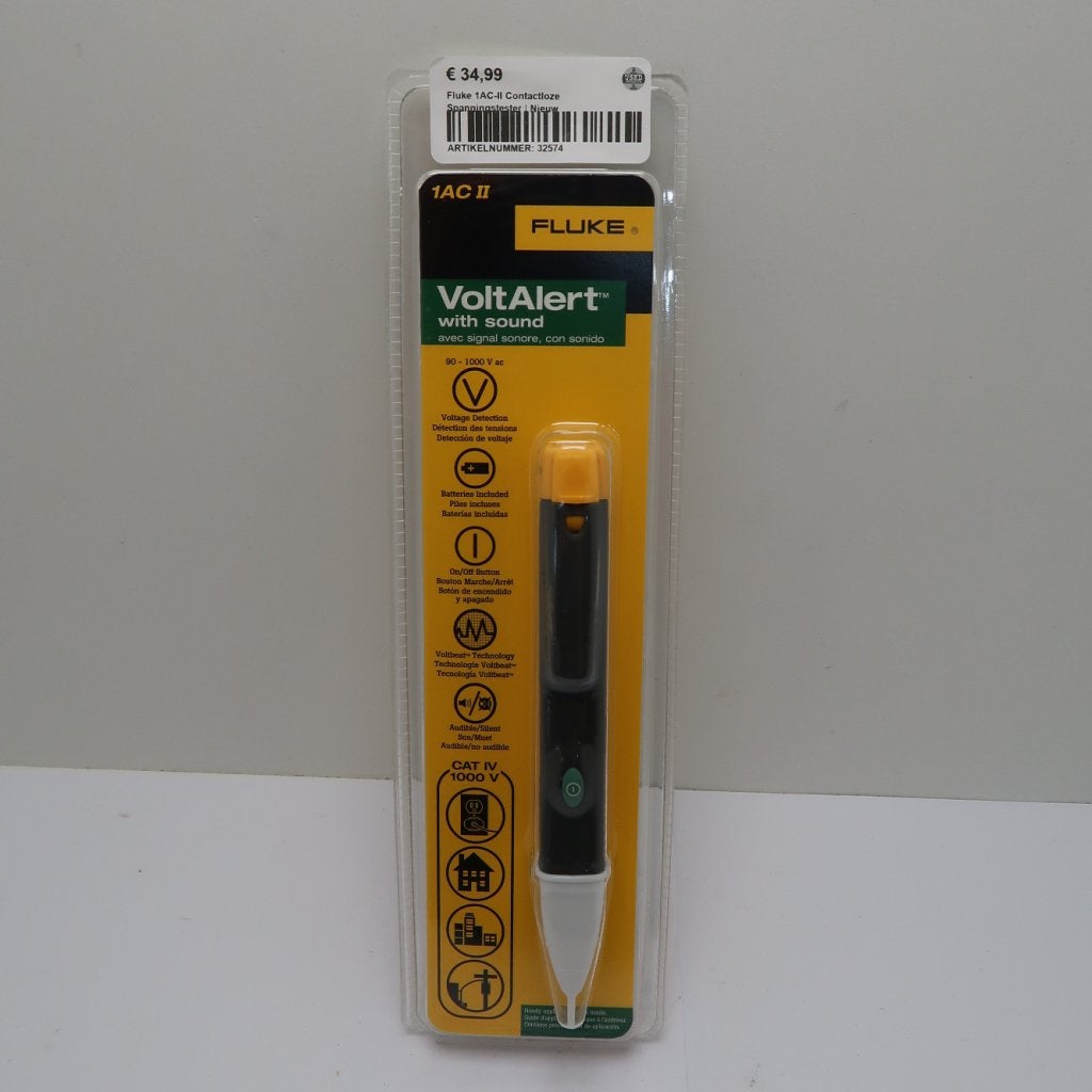 Fluke 1AC-II Spanningstester | Nieuw in Verpakking, Doe-het-zelf en Verbouw, Meetapparatuur, Fluke, Nieuw, https://www.fluke.com/nl-nl/ondersteuning/contact