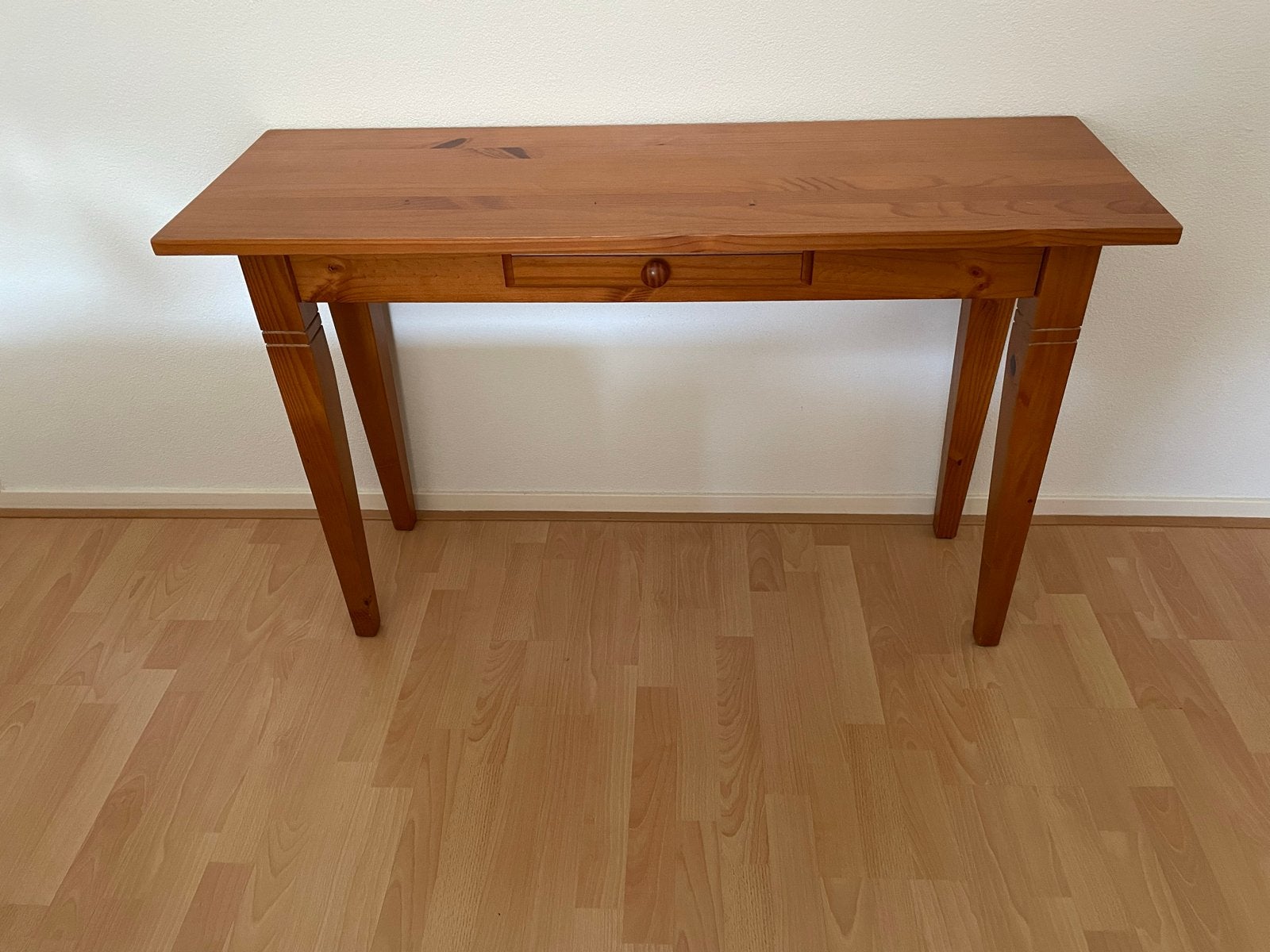 Licht houten sidetable met lade - 120x40x75 cm, Ophalen, Gebruikt, 100 tot 150 cm, Overige houtsoorten