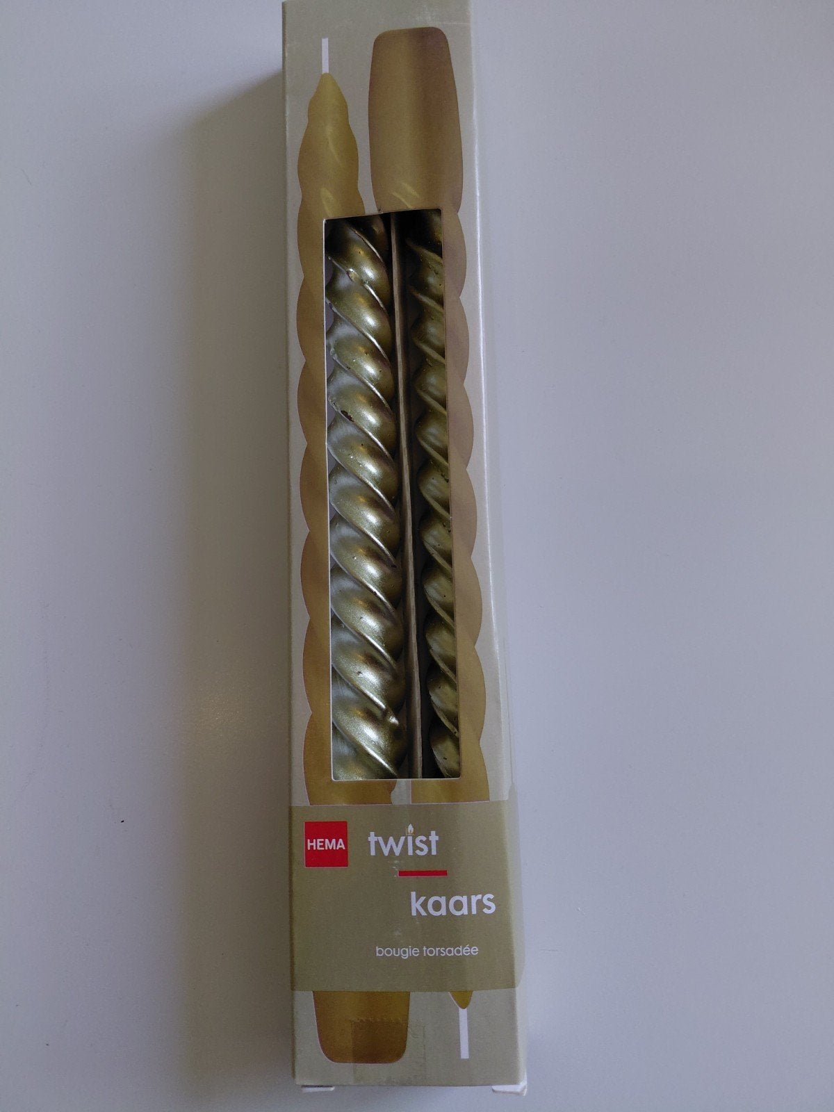 Twist kaarsen van Hema. Nieuw. Goudkleurig., Ophalen of Verzenden, HEMA