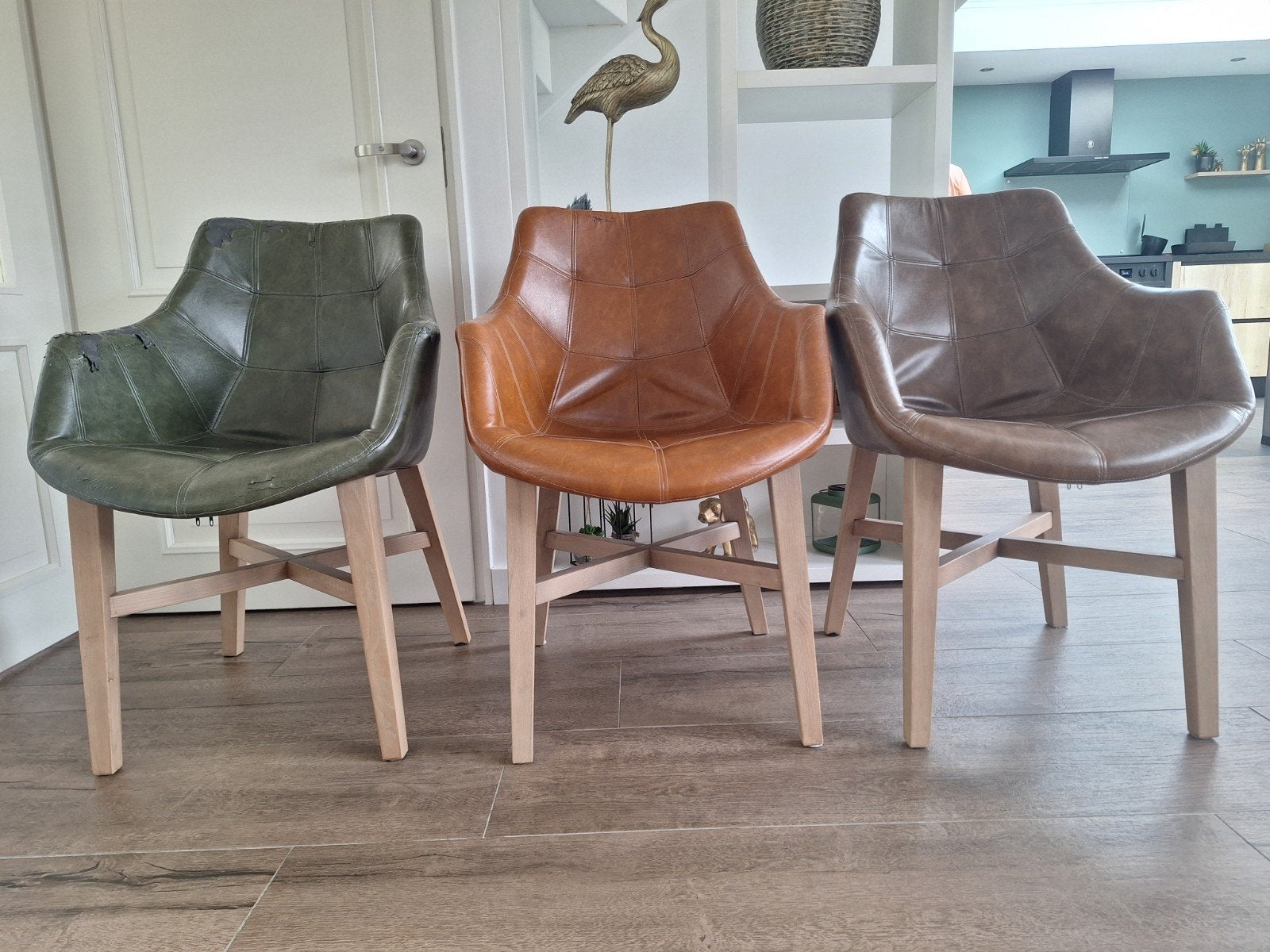 Gratis 6 eetkamerstoelen (opknappers), Huis en Inrichting, Stoelen, Ophalen, Gebruikt, Overige kleuren, Overige materialen