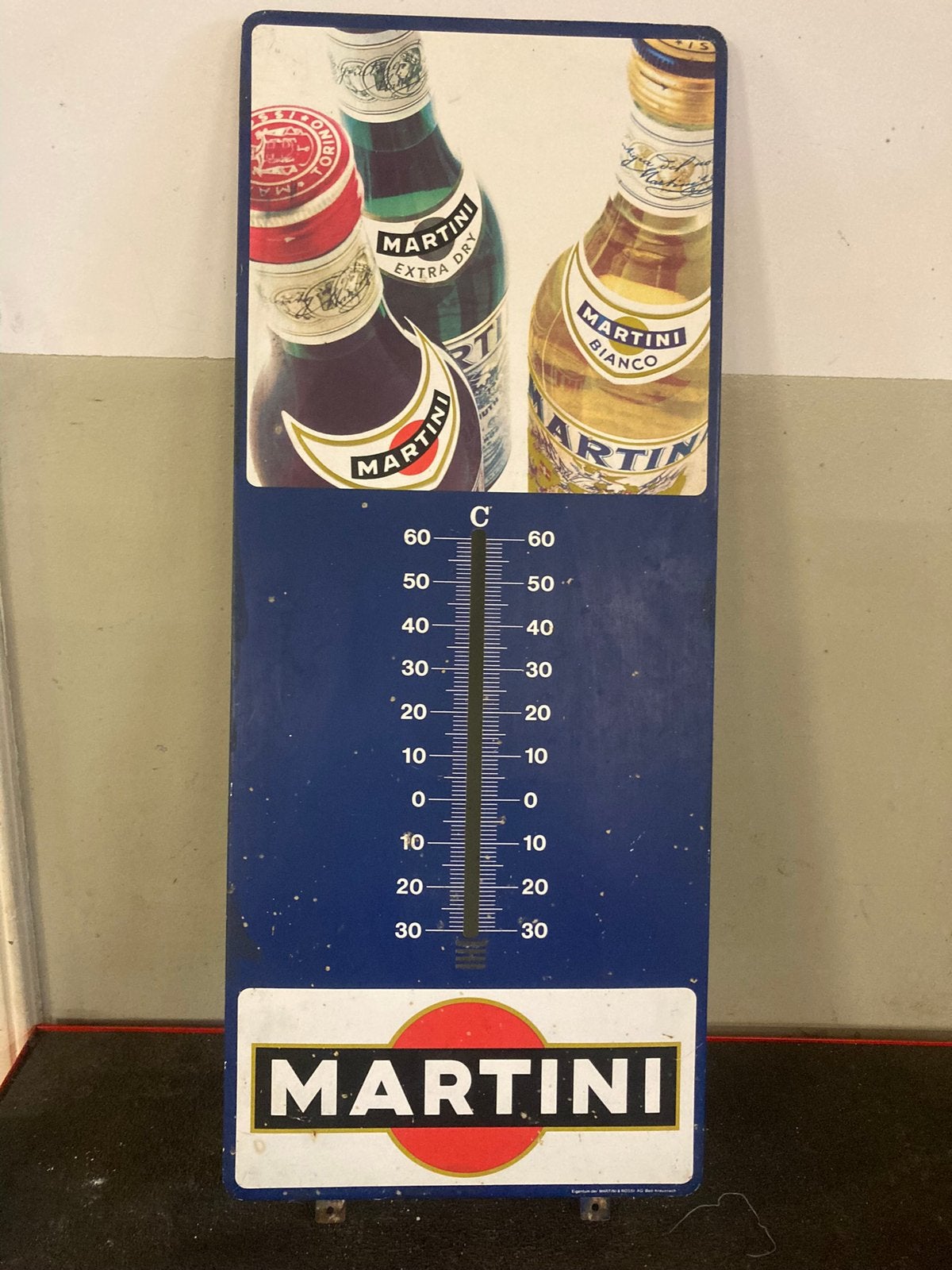 Martini bord zonder thermometer, Ophalen of Verzenden, Gebruikt, Reclamebord