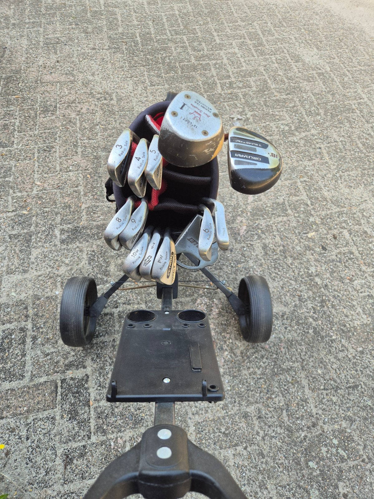 Heren golfset met golftas en trolley, Sport en Fitness, Golf, Ophalen of Verzenden, Gebruikt, Set