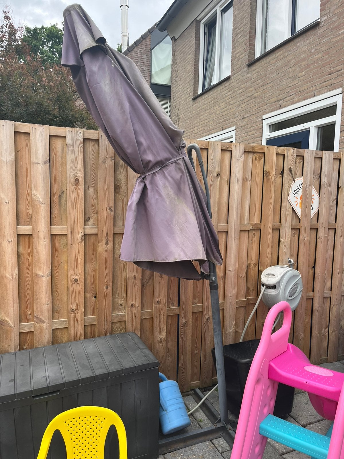 Hangparasol 3 meter, Tuin en Terras, Parasols, Ophalen of Verzenden, Gebruikt, 3 tot 4 meter, Zweefparasol